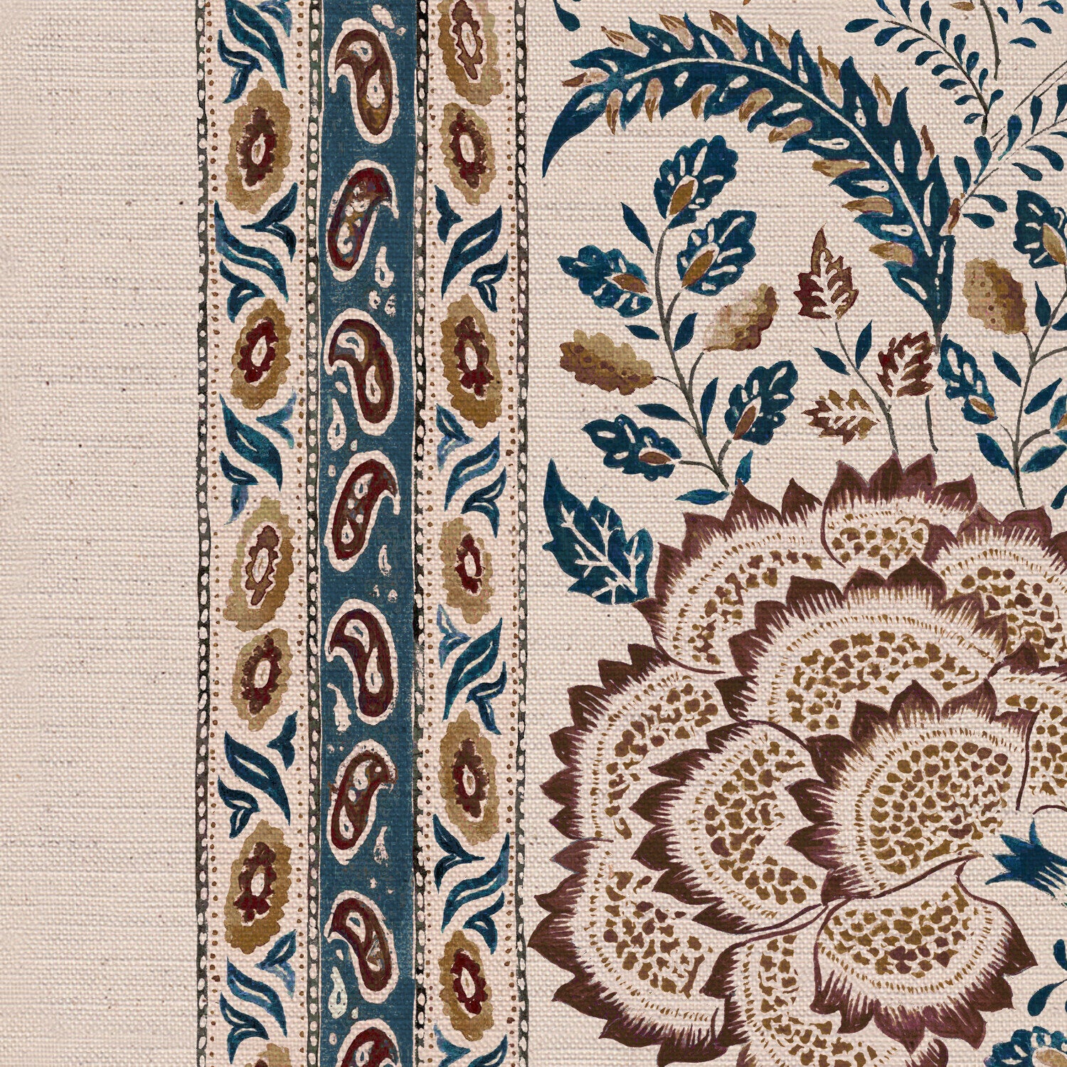 CW: Azure blue and chocolate | BASE: Natural Luxury Linen | HERO