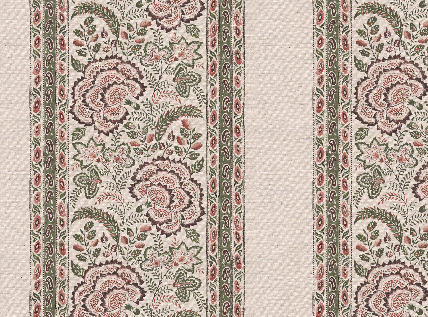CW: Green pink and brown | BASE: Natural Luxury Linen
