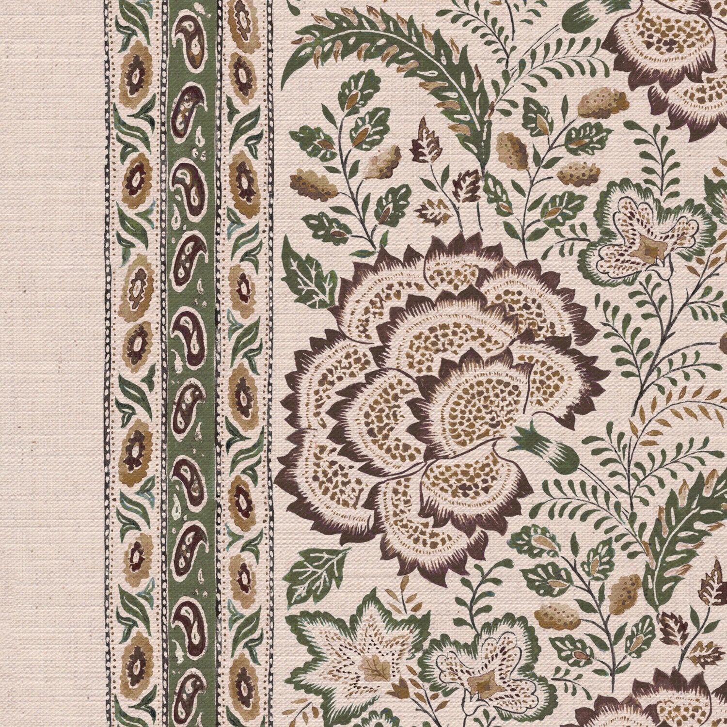 CW: Green gold and brown | BASE: Mercia Linen | HERO