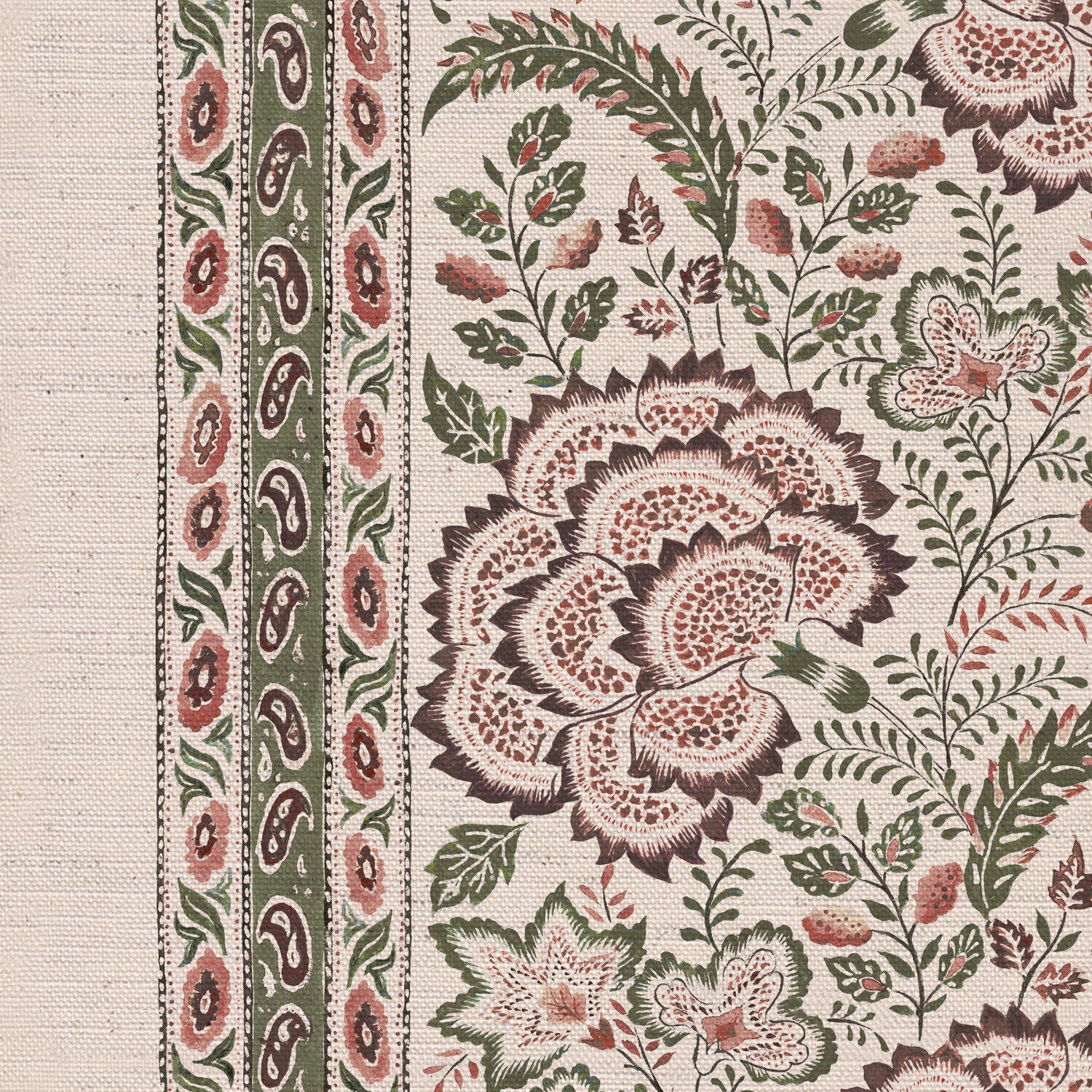 CW: Green pink and brown | BASE: Natural Luxury Linen | HERO