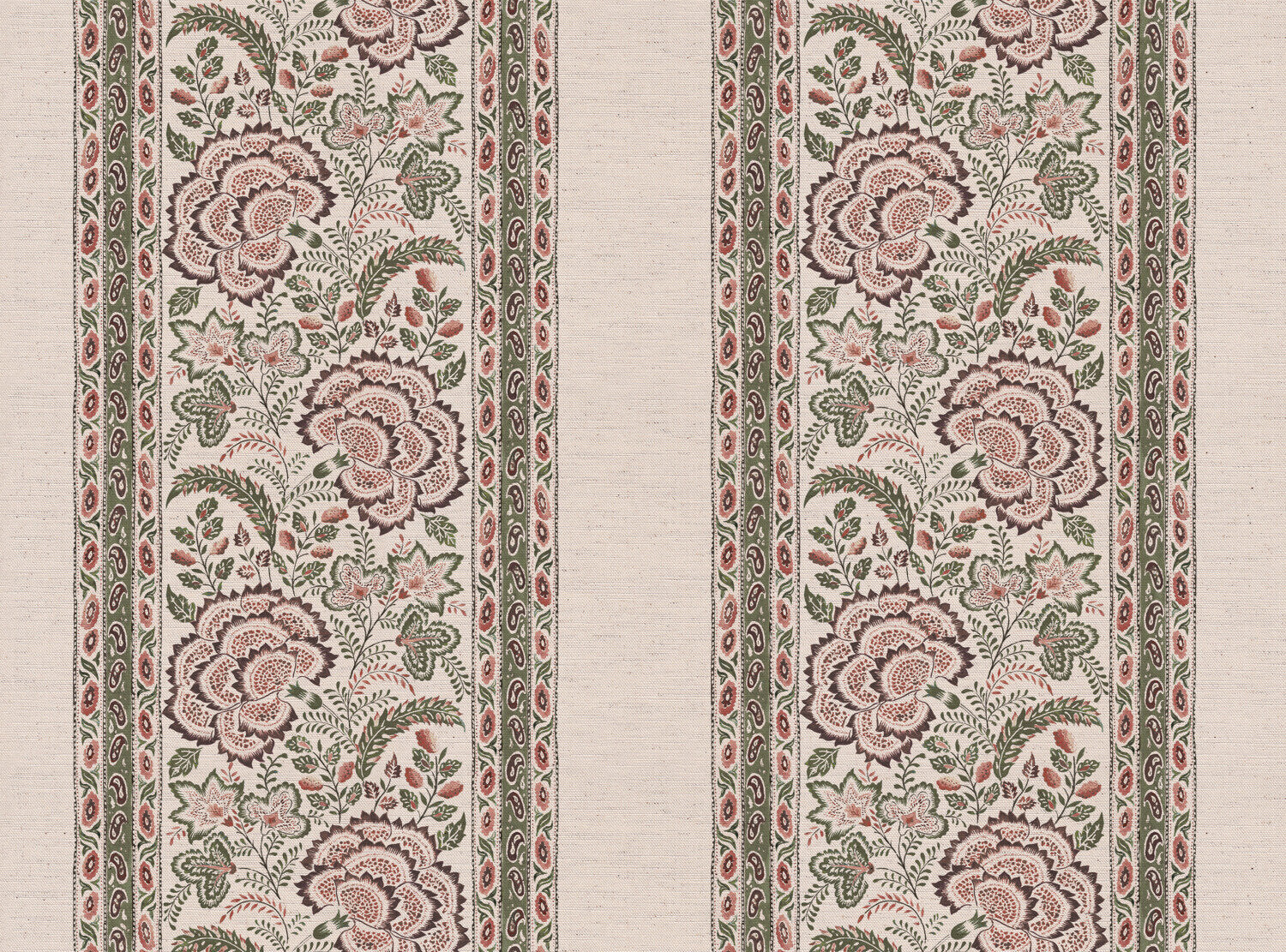 CW: Green pink and brown | BASE: Natural Luxury Linen