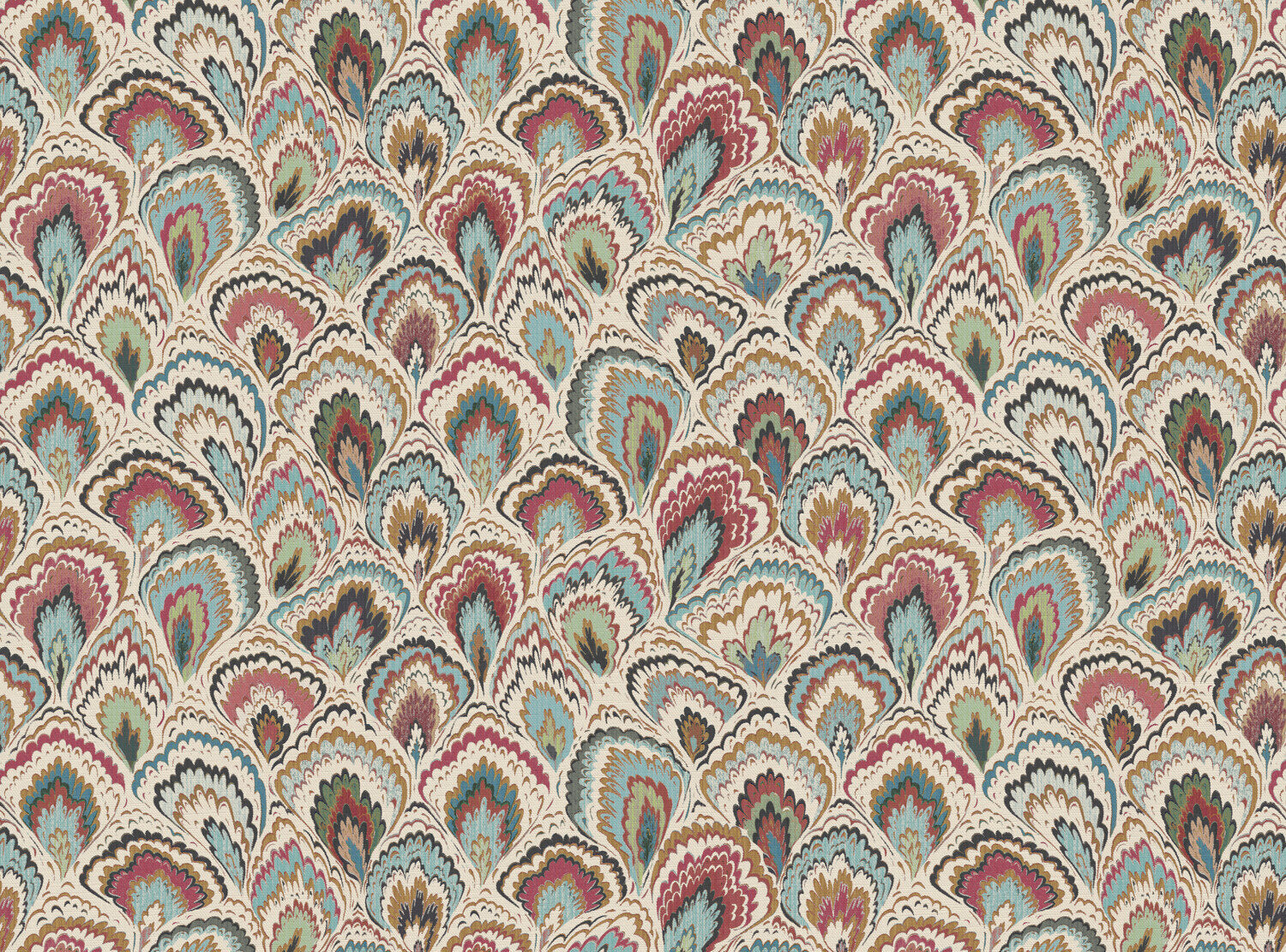 CW: Cream red green and blue | BASE: Luxury Linen