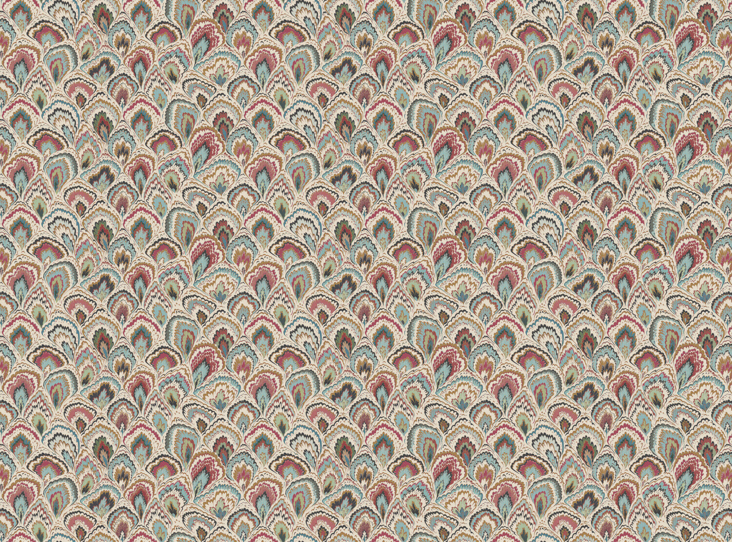 CW: Cream red green and blue | BASE: Luxury Linen