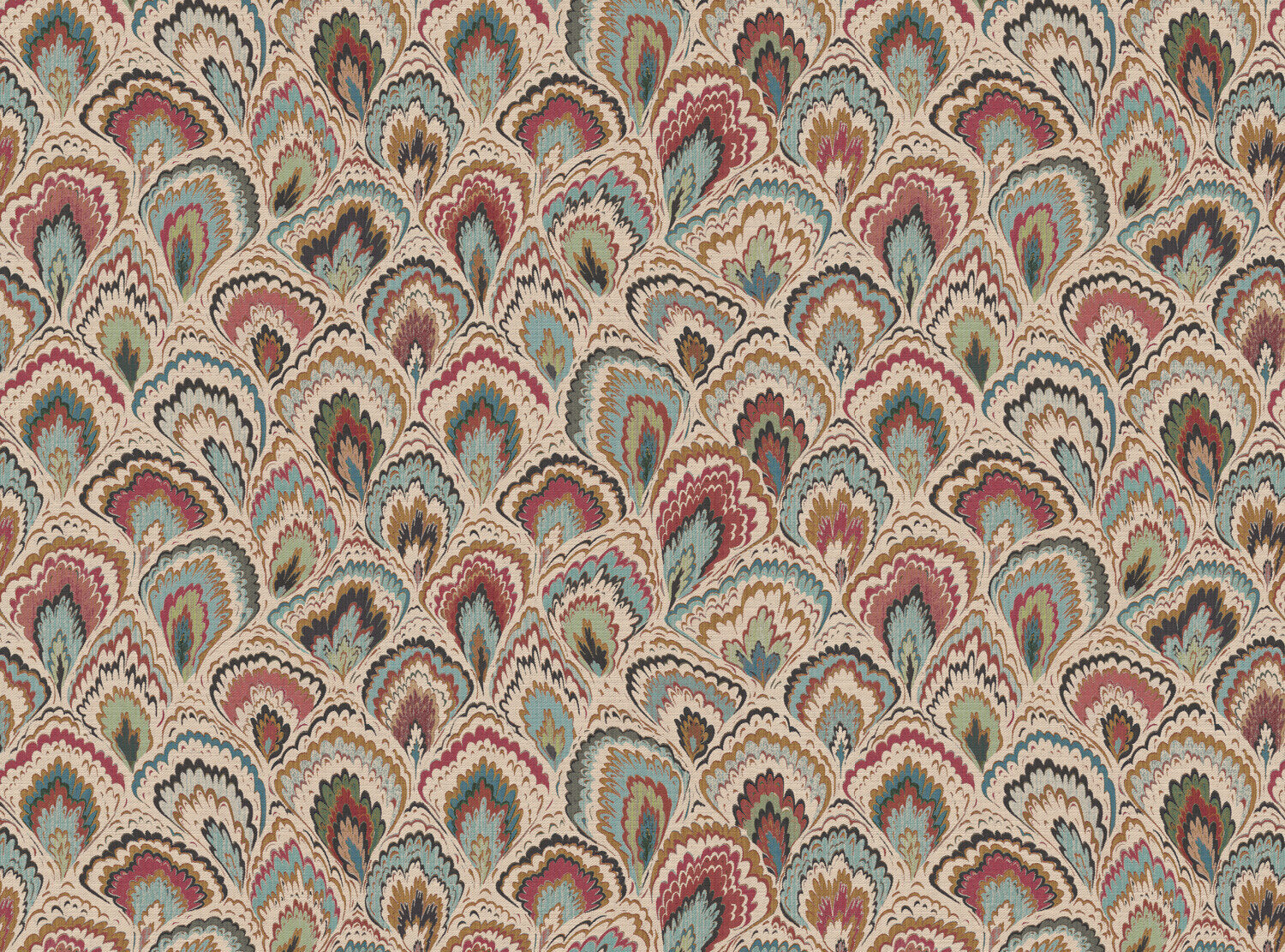 CW: Cream red green and blue | BASE: Mercia Linen