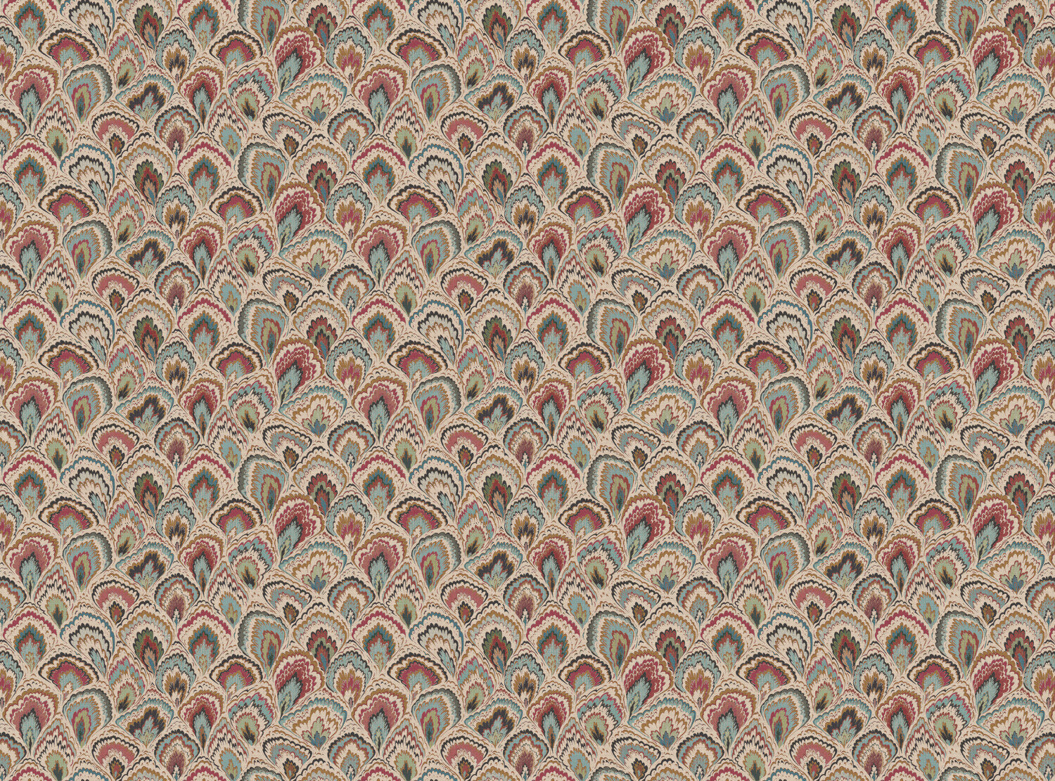 CW: Cream red green and blue | BASE: Mercia Linen