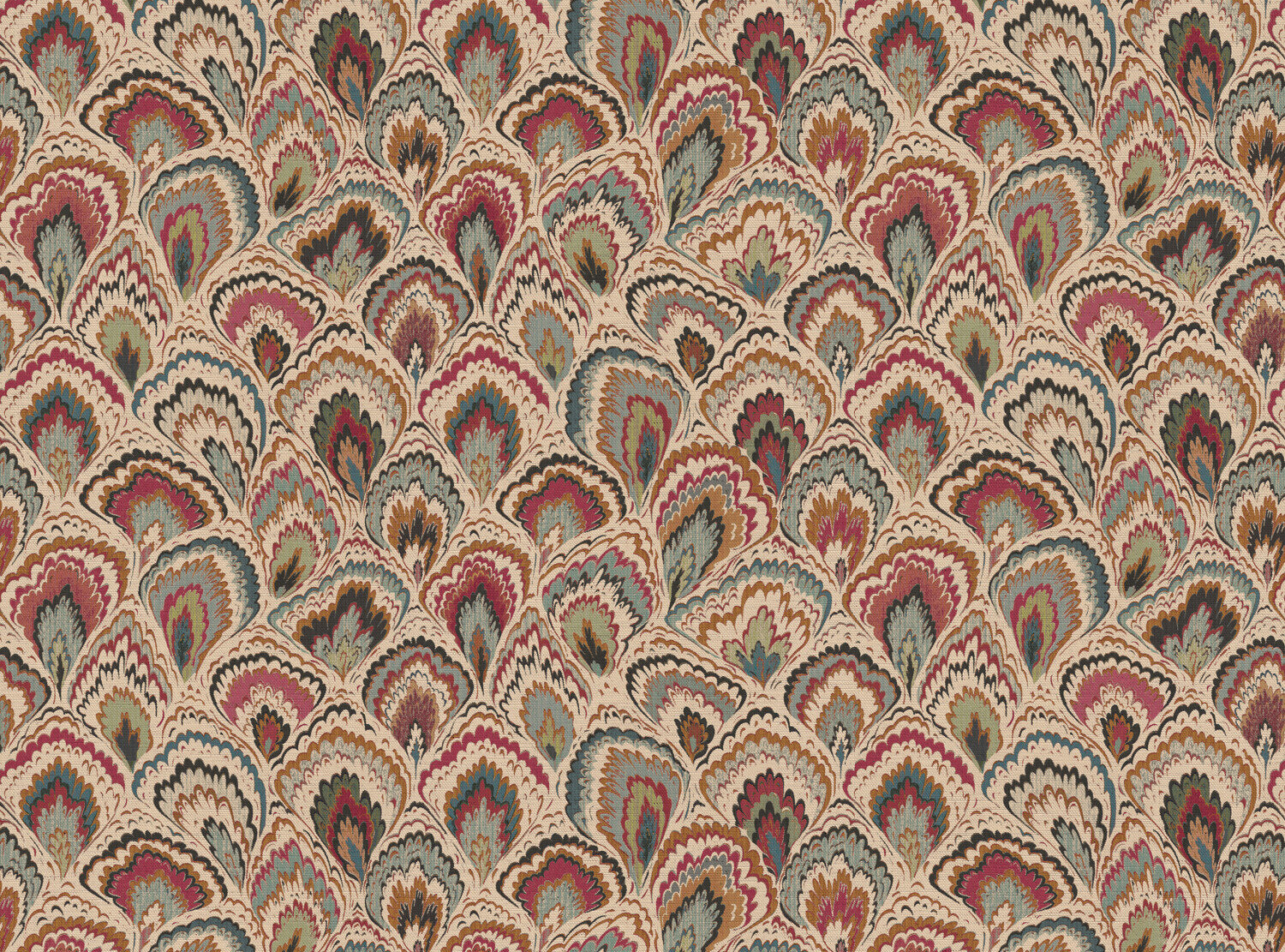 CW: Cream damson green and blue | BASE: Natural Luxury Linen