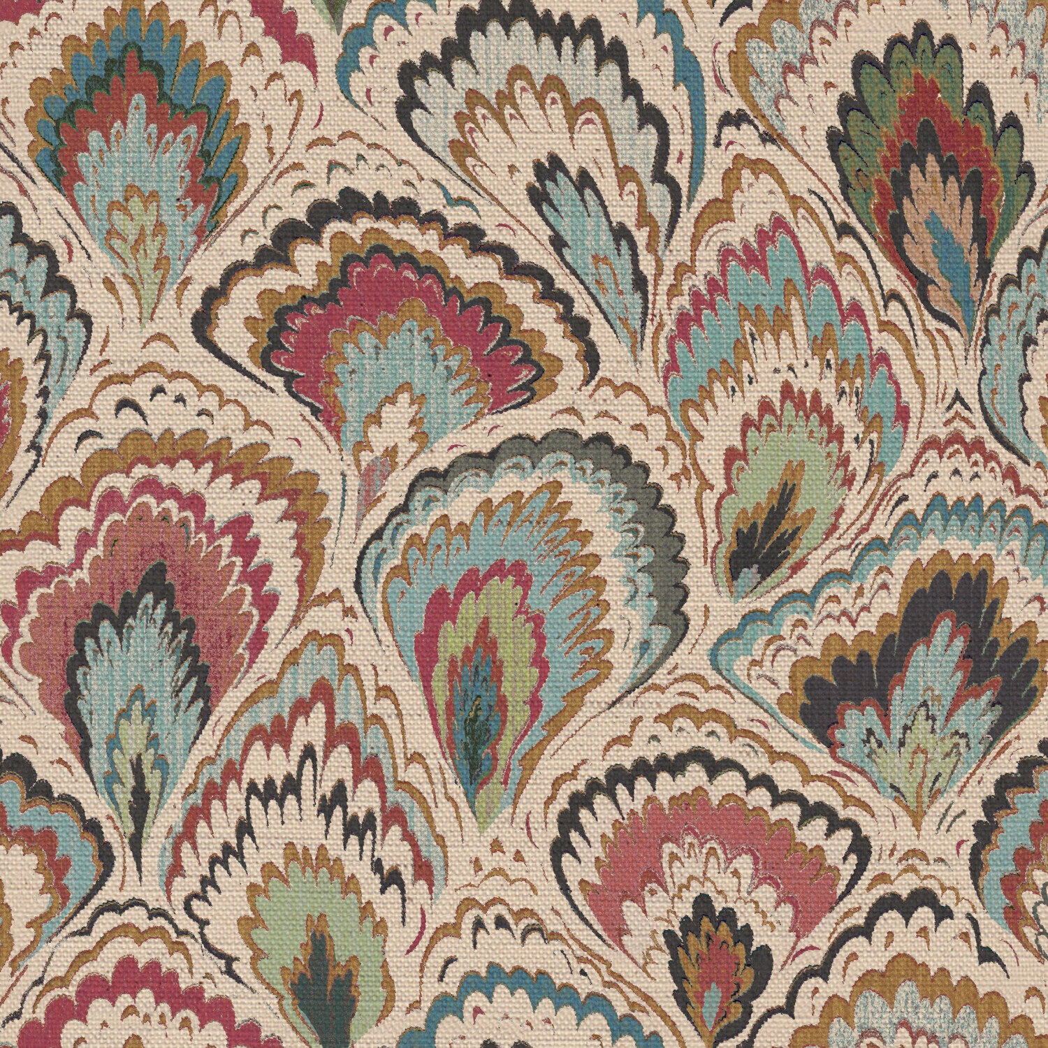 CW: Cream red green and blue | BASE: Natural Luxury Linen | HERO