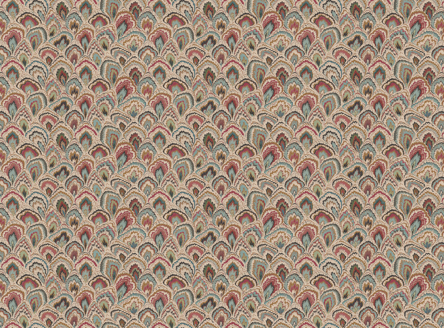 CW: Cream red green and blue | BASE: Natural Luxury Linen