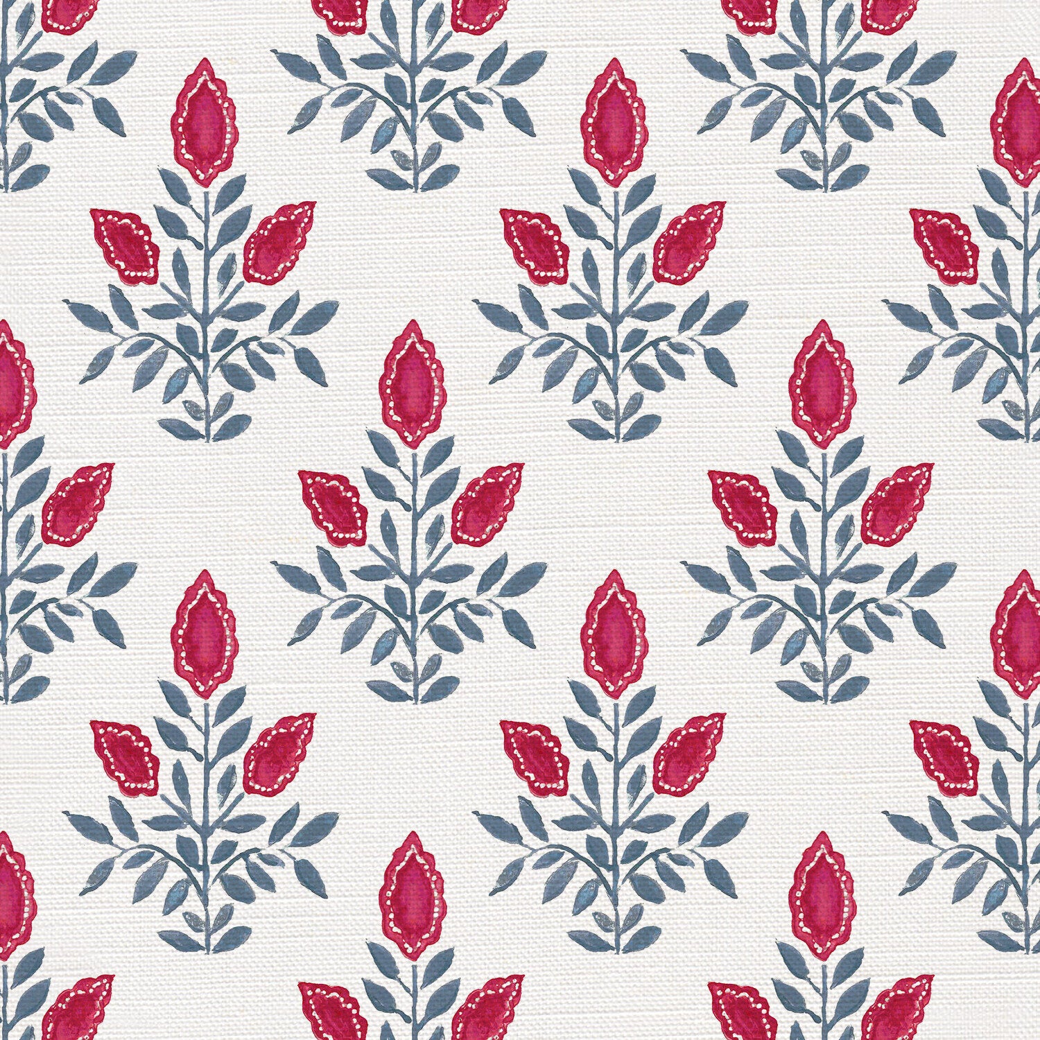 CW: Pinky red and grey blue white ground | BASE: Luxury Linen | HERO