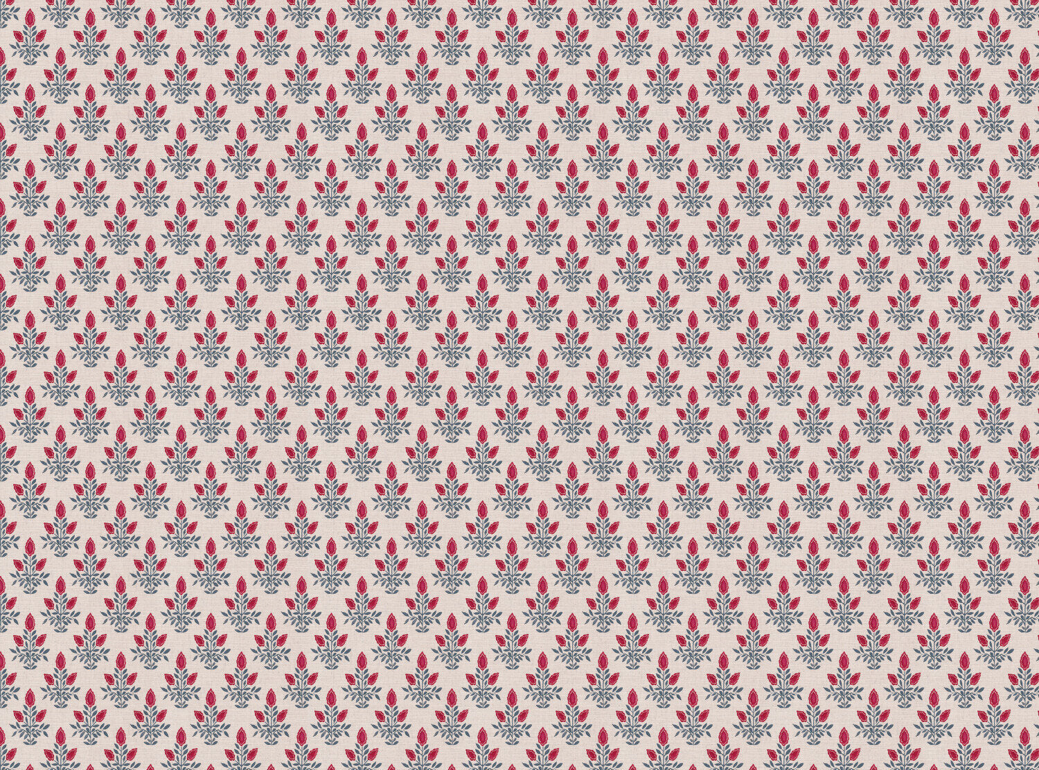 CW: Pinky red and grey blue white ground | BASE: Mercia Linen