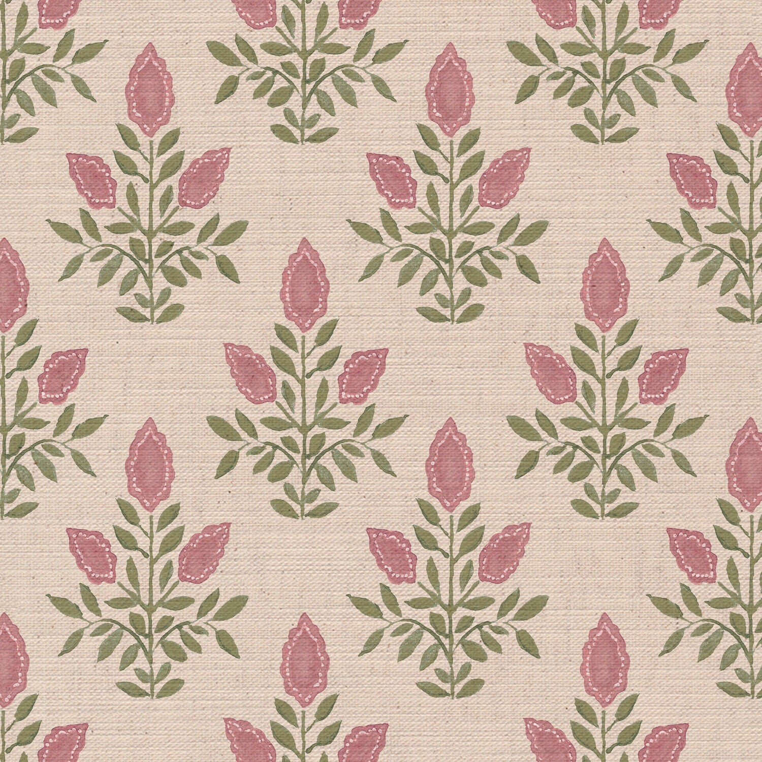 CW: Wild orchid pink and green | BASE: Mercia Linen | HERO