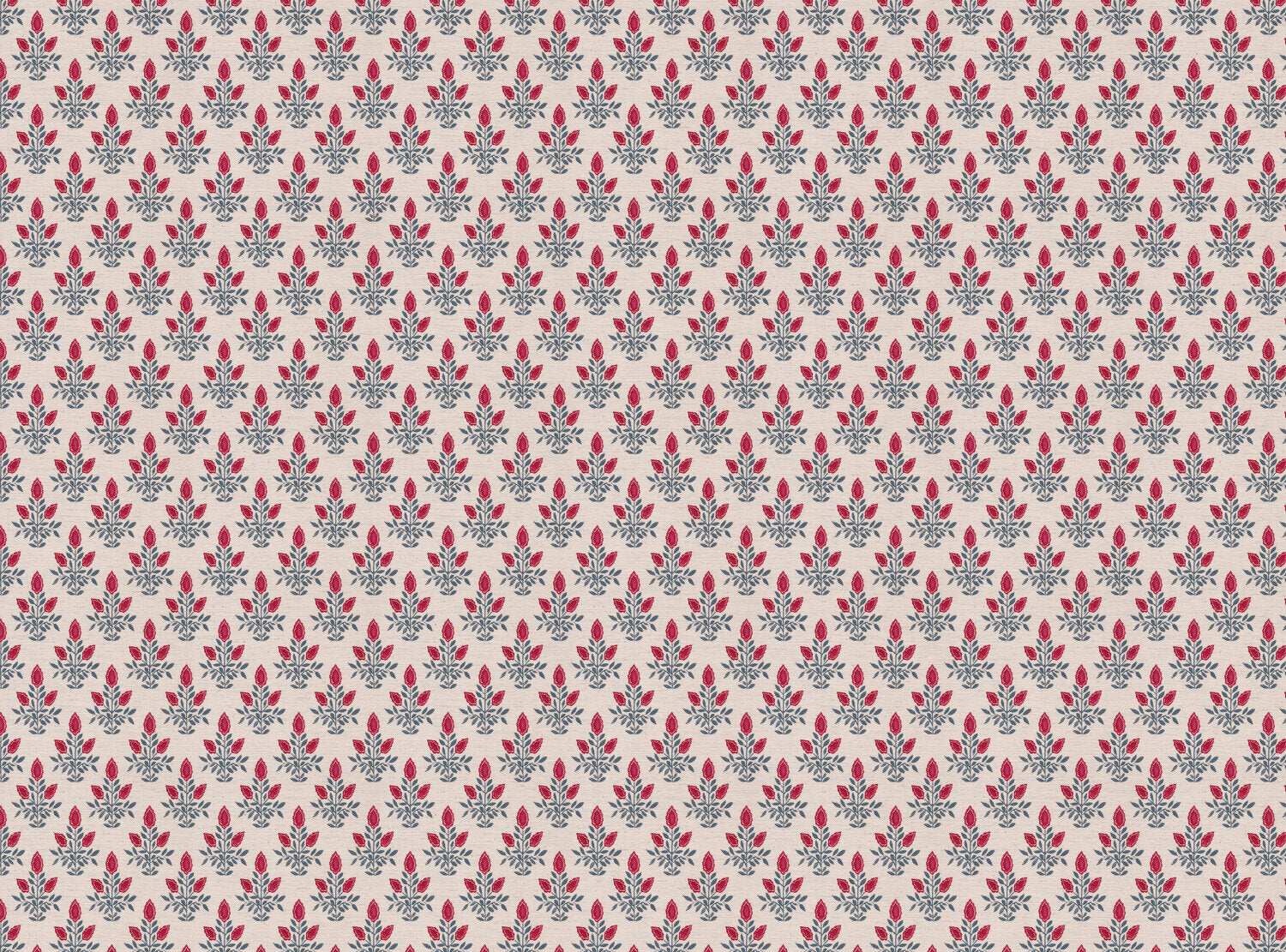 CW: Pinky red and grey blue white ground | BASE: Natural Luxury Linen