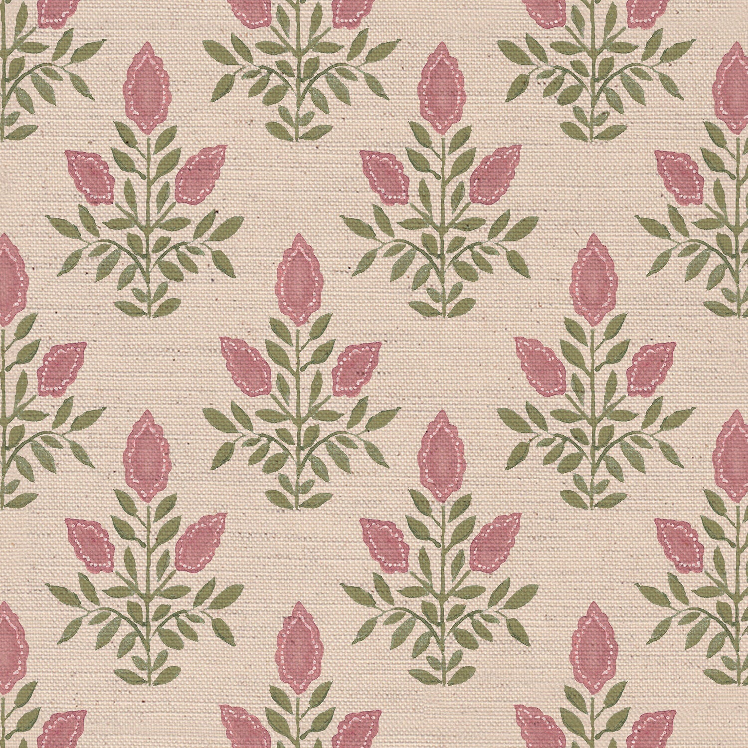 CW: Wild orchid pink and green | BASE: Natural Luxury Linen | HERO