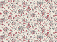 Warm red and grey blue
