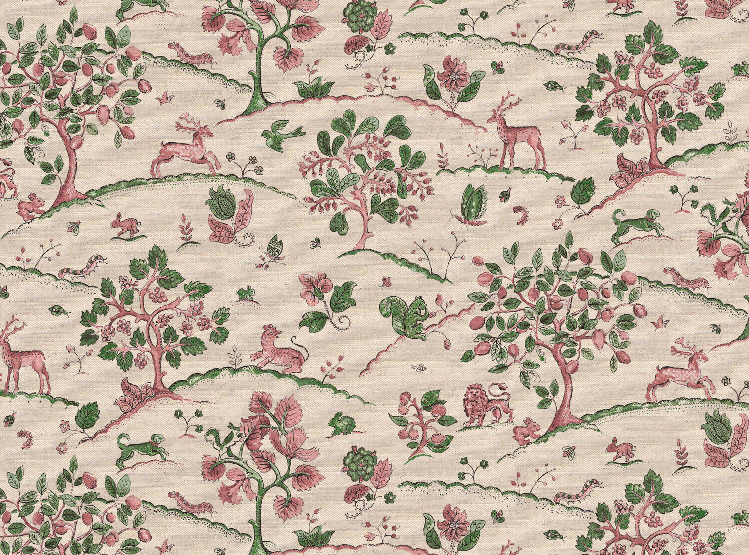 CW: Soft pink and racing green | BASE: Natural Luxury Linen
