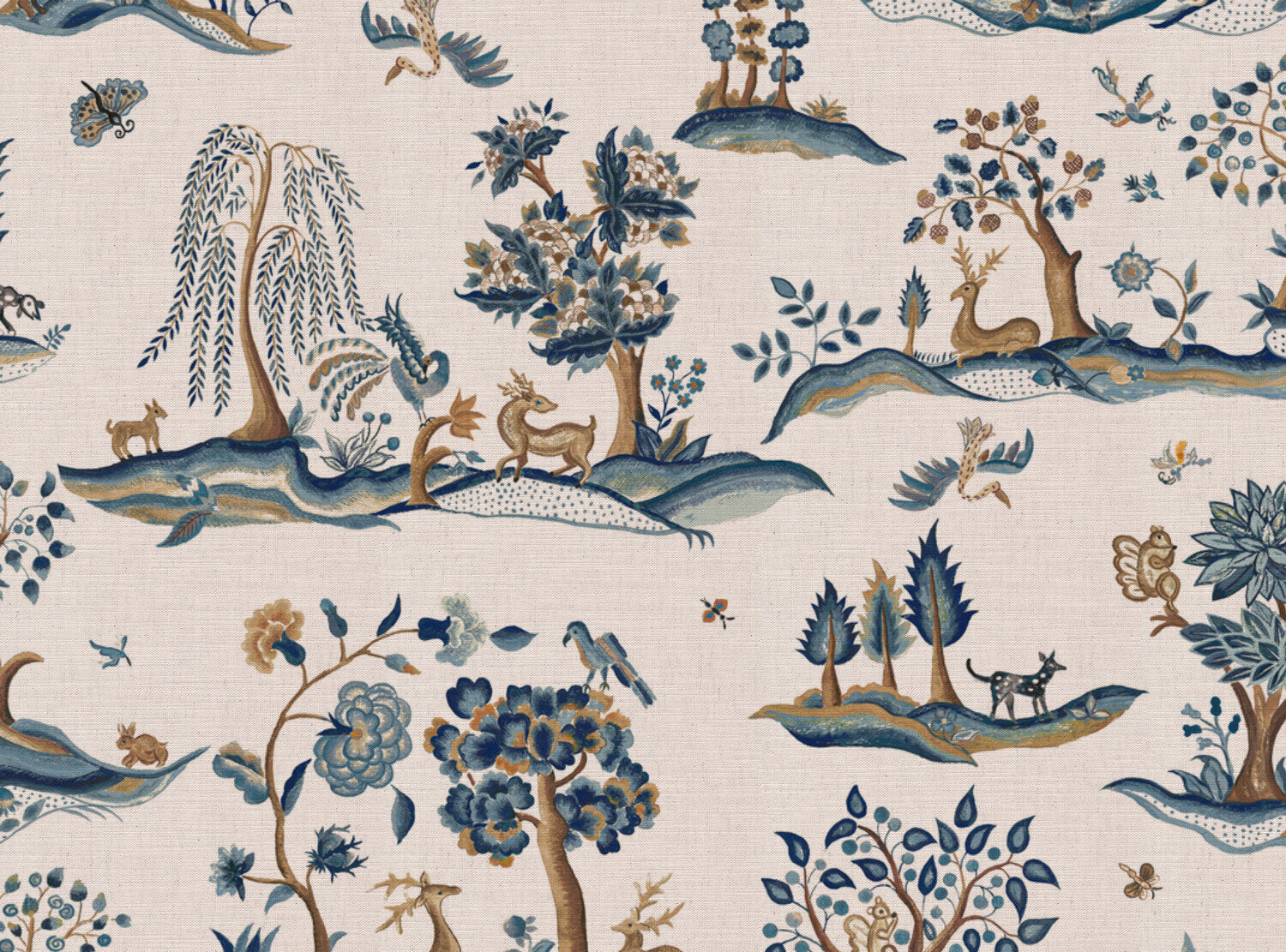 CW: Azure and chocolate white ground | BASE: Mercia Linen