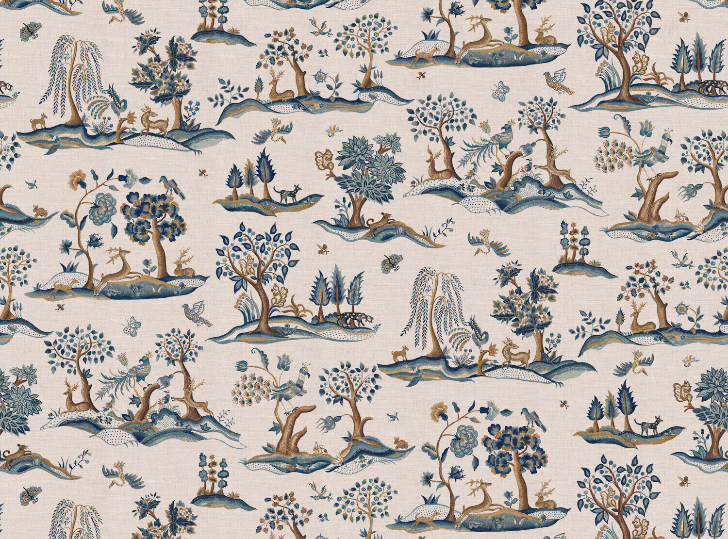 CW: Azure and chocolate white ground | BASE: Mercia Linen