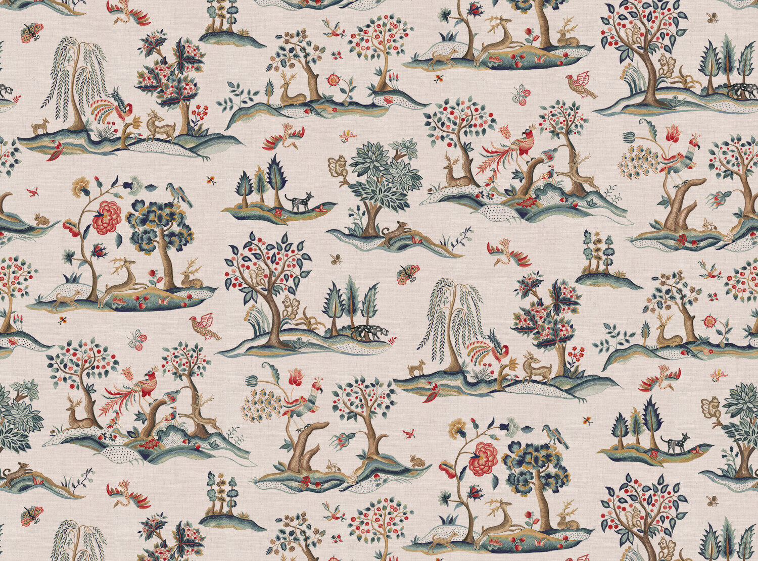 CW: Red and blue white ground | BASE: Mercia Linen