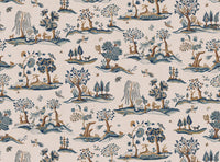 Azure and chocolate white ground