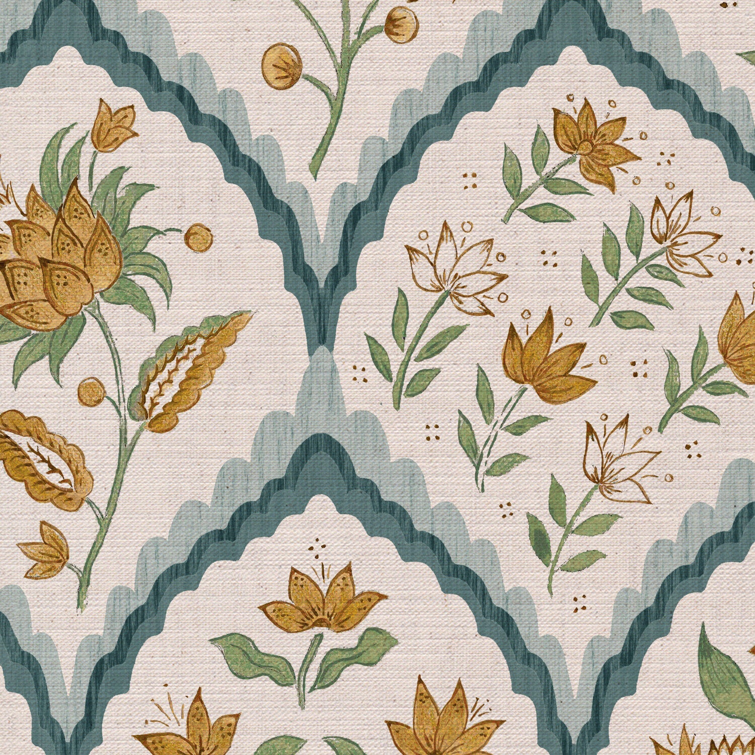 CW: Grey blue gold and green | BASE: Mercia Linen | HERO