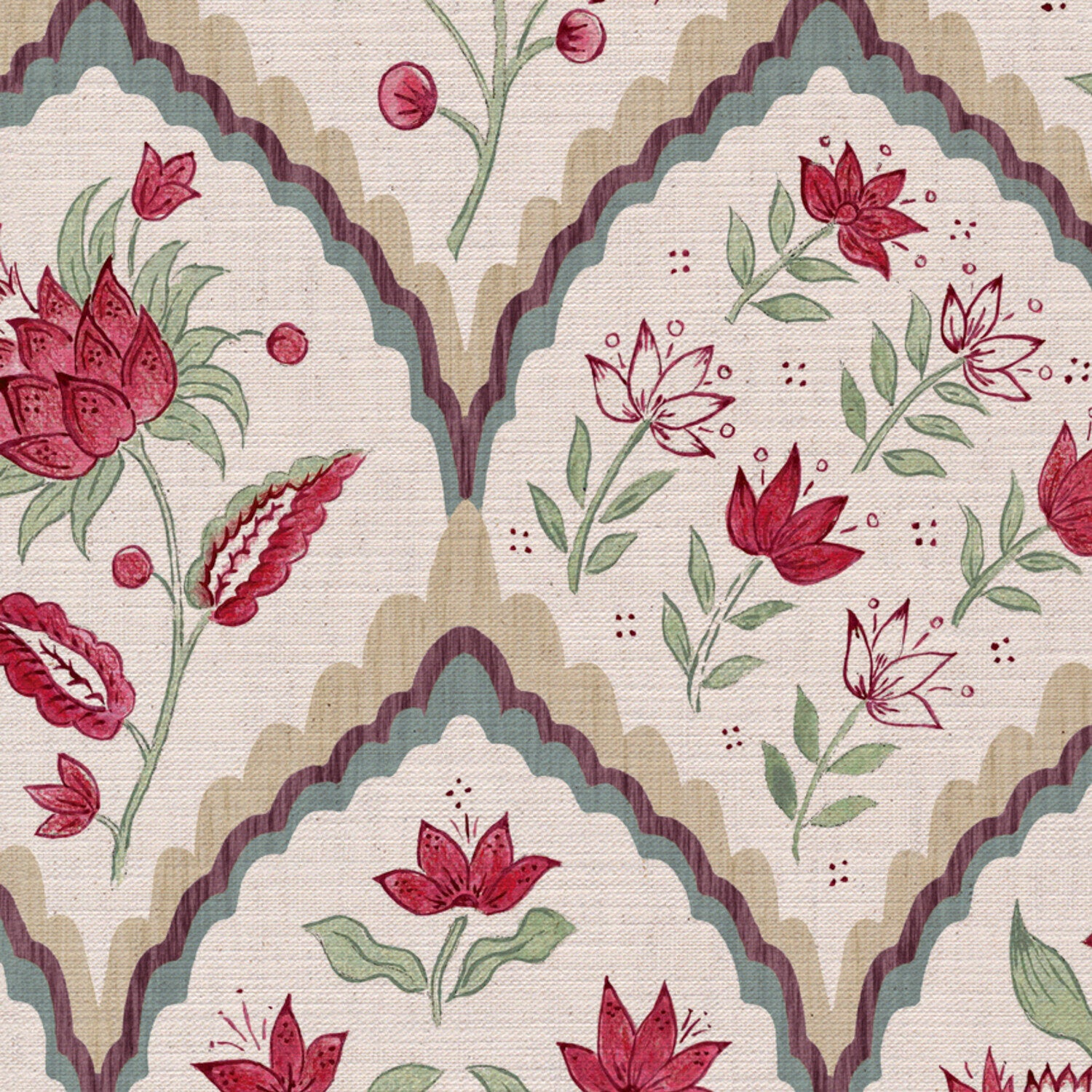CW: Red green neutral and grey blue | BASE: Mercia Linen | HERO