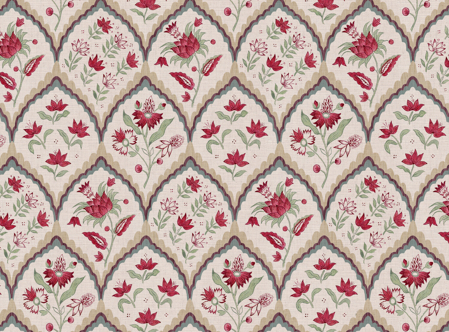 CW: Red green neutral and grey blue | BASE: Mercia Linen