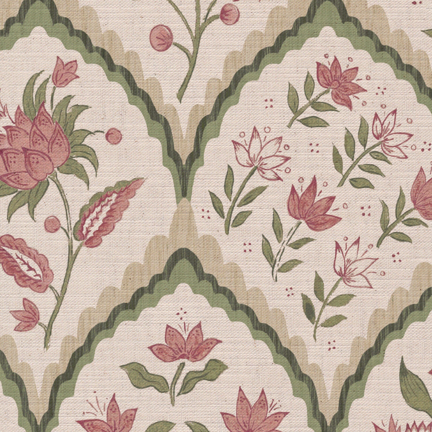 CW: Soft dusky pink and green | BASE: Mercia Linen | HERO