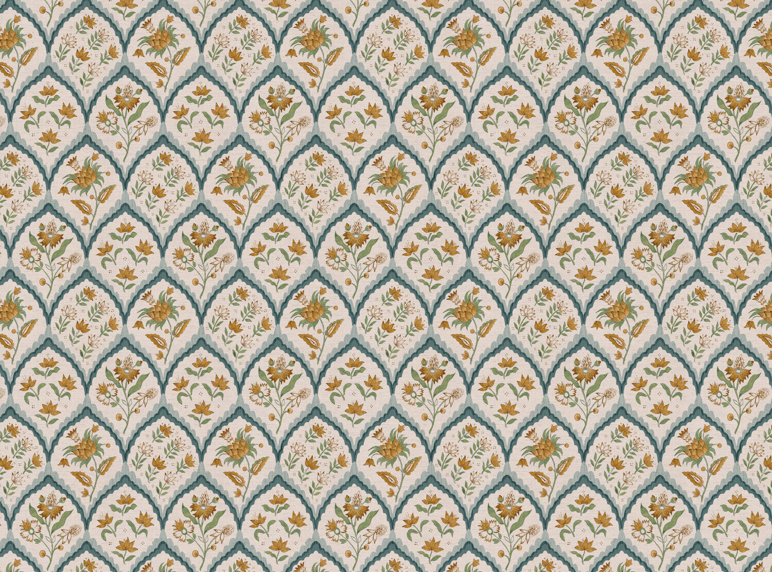 CW: Grey blue gold and green | BASE: Natural Luxury Linen