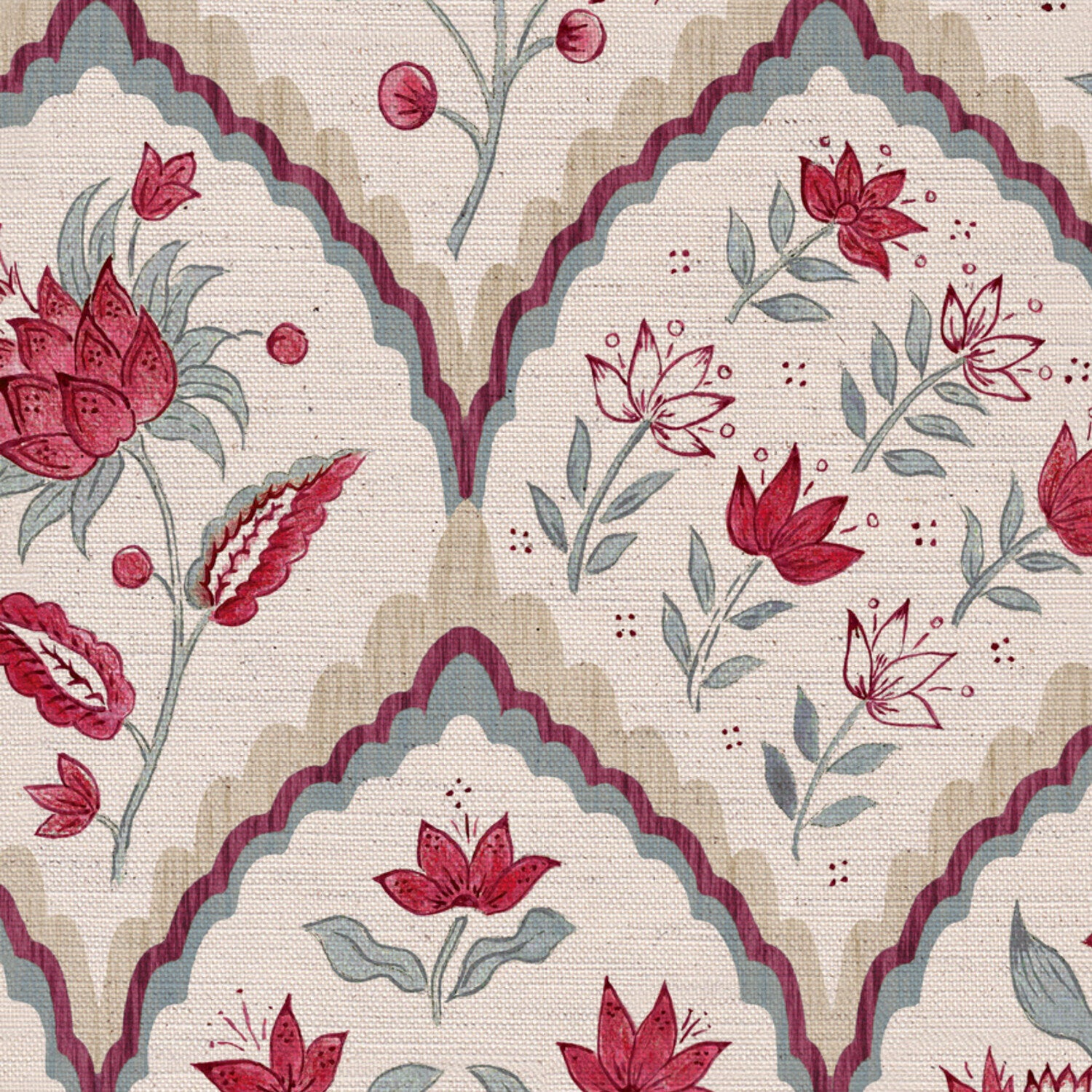 CW: Red and grey blue | BASE: Natural Luxury Linen | HERO
