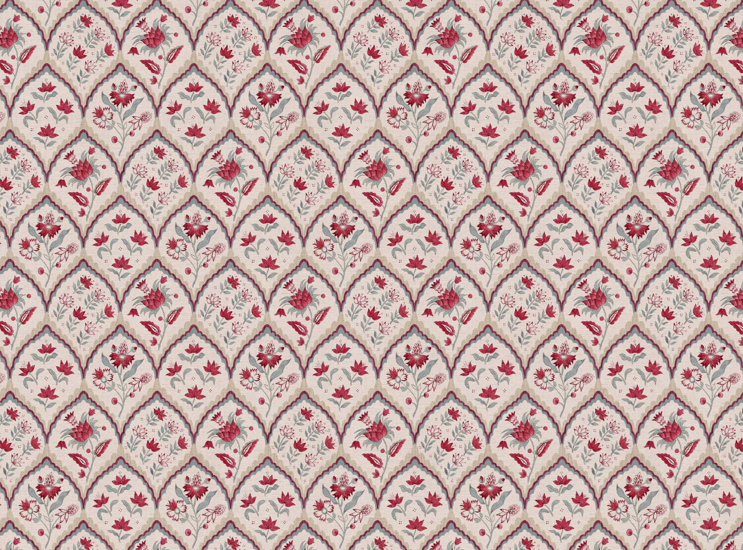 CW: Red and grey blue | BASE: Natural Luxury Linen