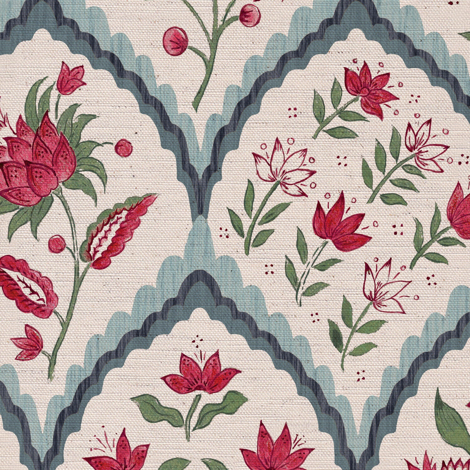 CW: Red blue and green | BASE: Natural Luxury Linen | HERO