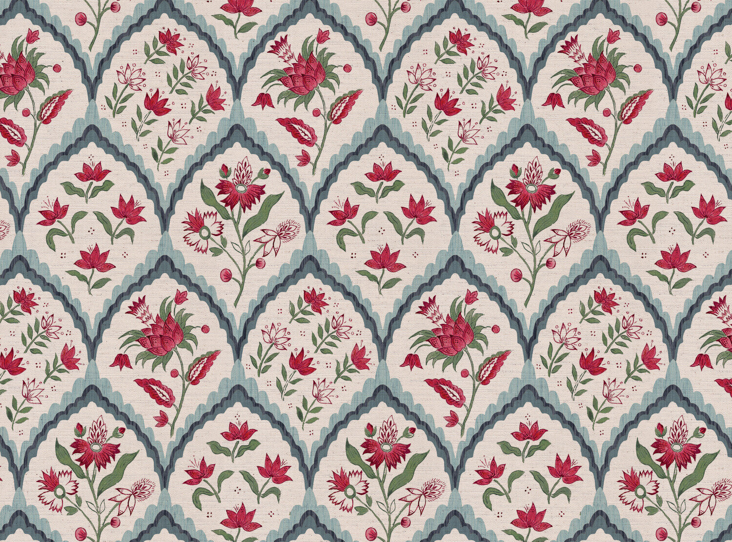 CW: Red blue and green | BASE: Natural Luxury Linen
