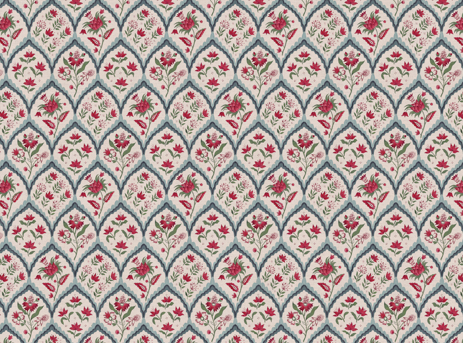 CW: Red blue and green | BASE: Natural Luxury Linen