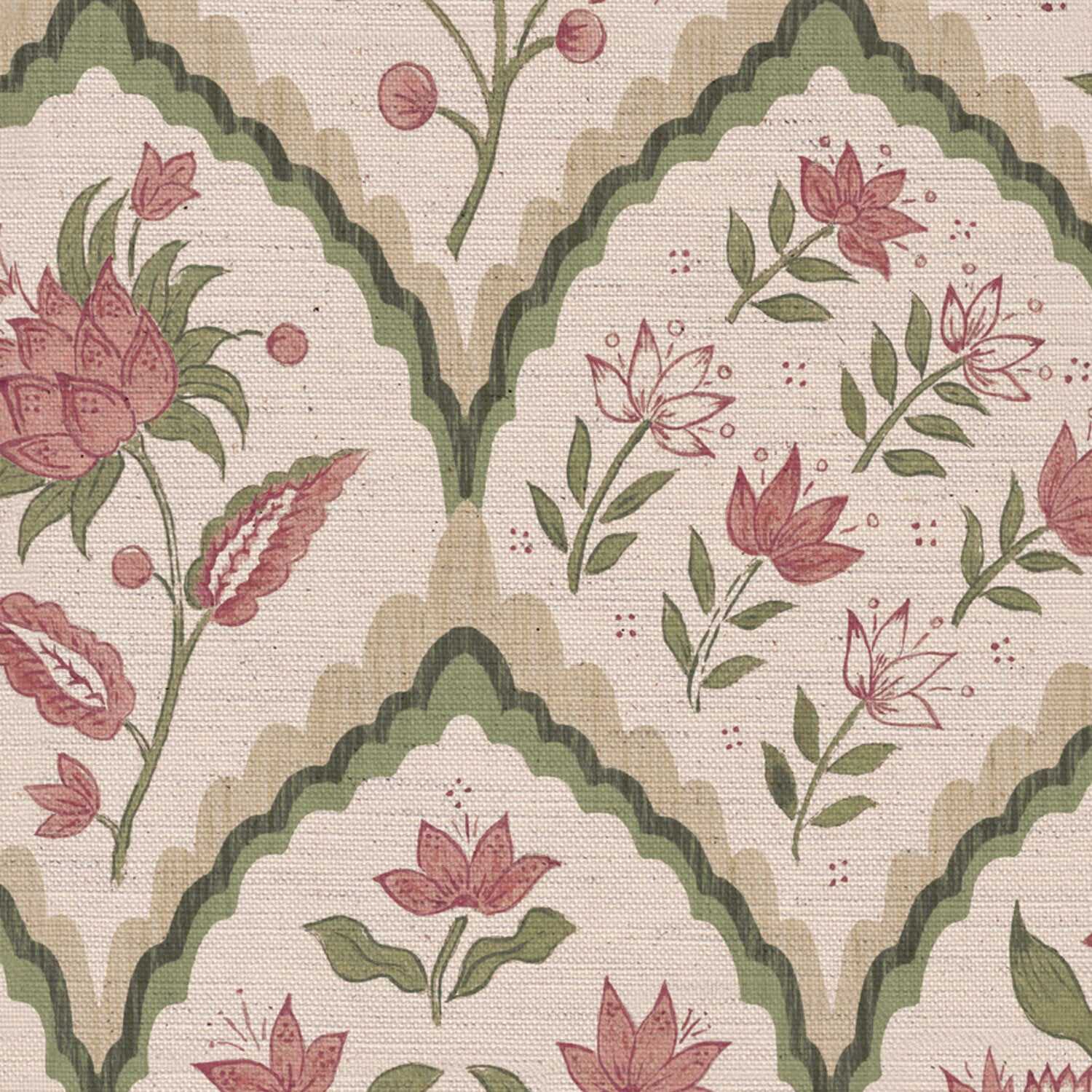 CW: Soft dusky pink and green | BASE: Natural Luxury Linen | HERO