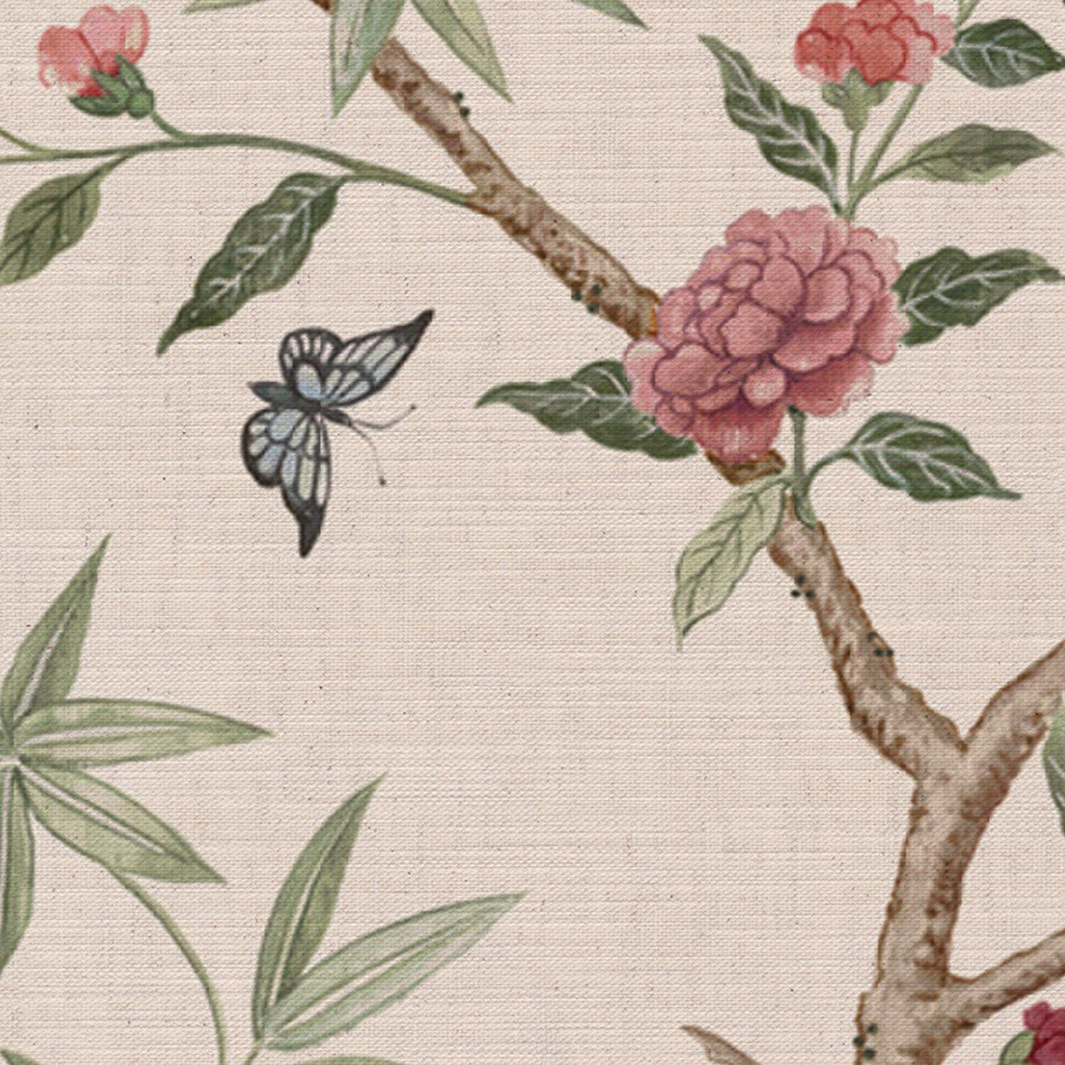CW: Soft putty pink grey green and damson | BASE: Mercia Linen | HERO