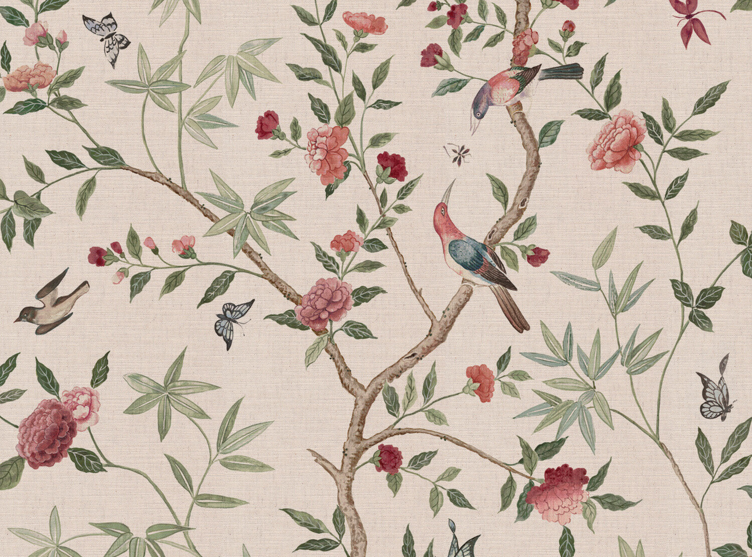 CW: Soft putty pink grey green and damson | BASE: Mercia Linen