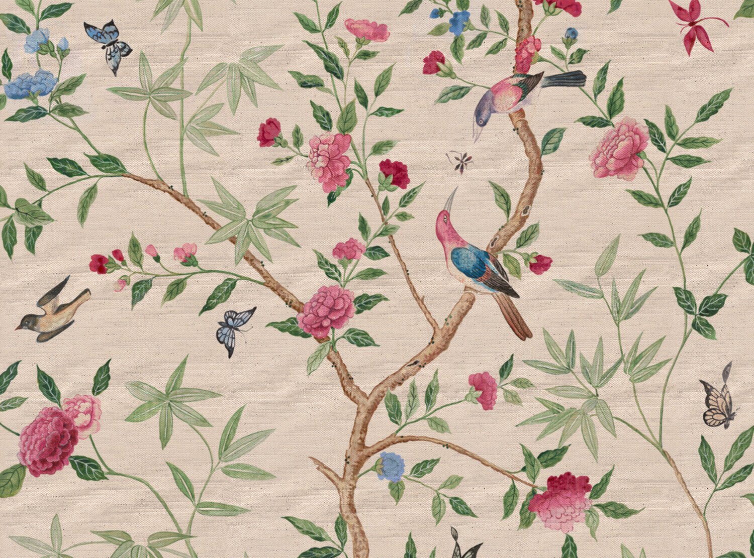 CW: Pink blue and green | BASE: Natural Luxury Linen