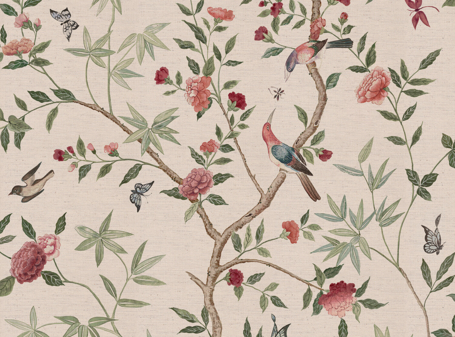 CW: Soft putty pink grey green and damson | BASE: Natural Luxury Linen