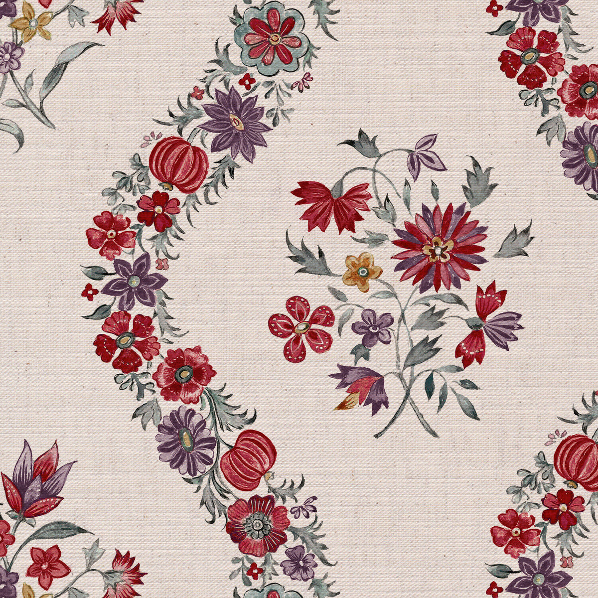 CW: Red purple and grey green | BASE: Mercia Linen | HERO