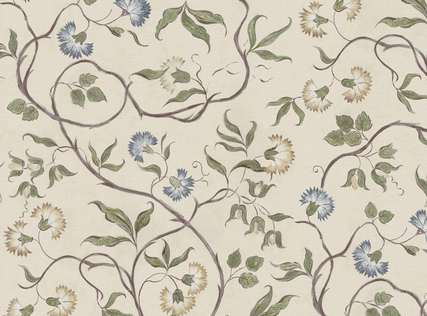 CW: Cream ground blue and green | BASE: Luxury Linen