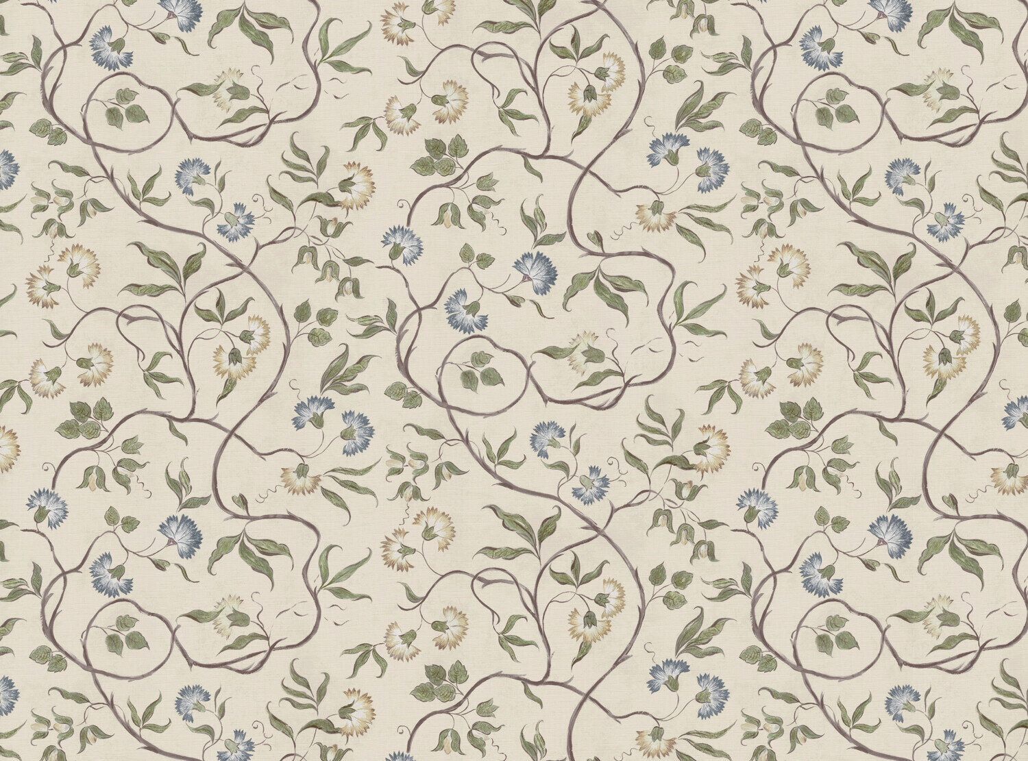 CW: Cream ground blue and green | BASE: Luxury Linen