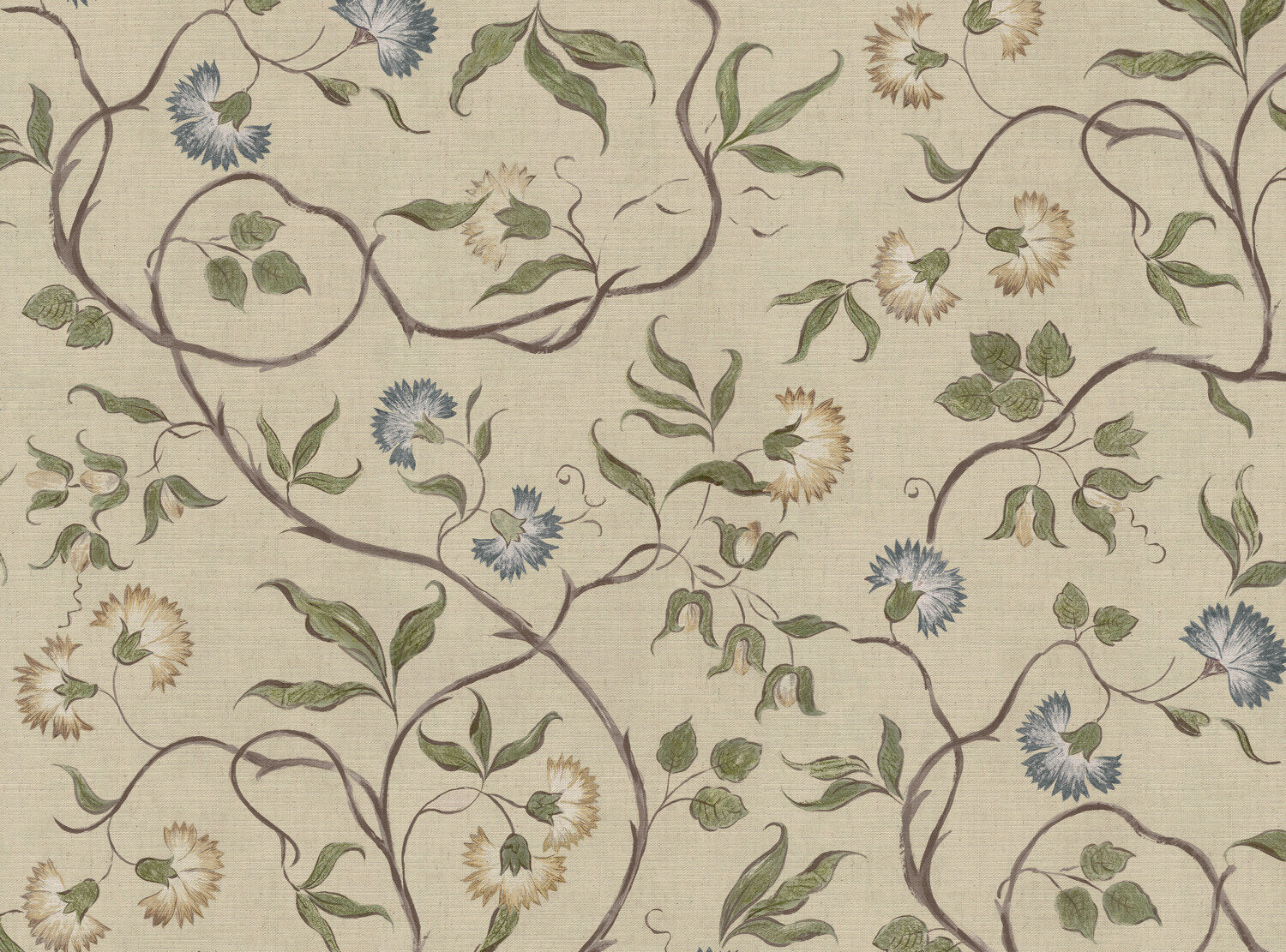 CW: Blue and green soft green ground | BASE: Mercia Linen