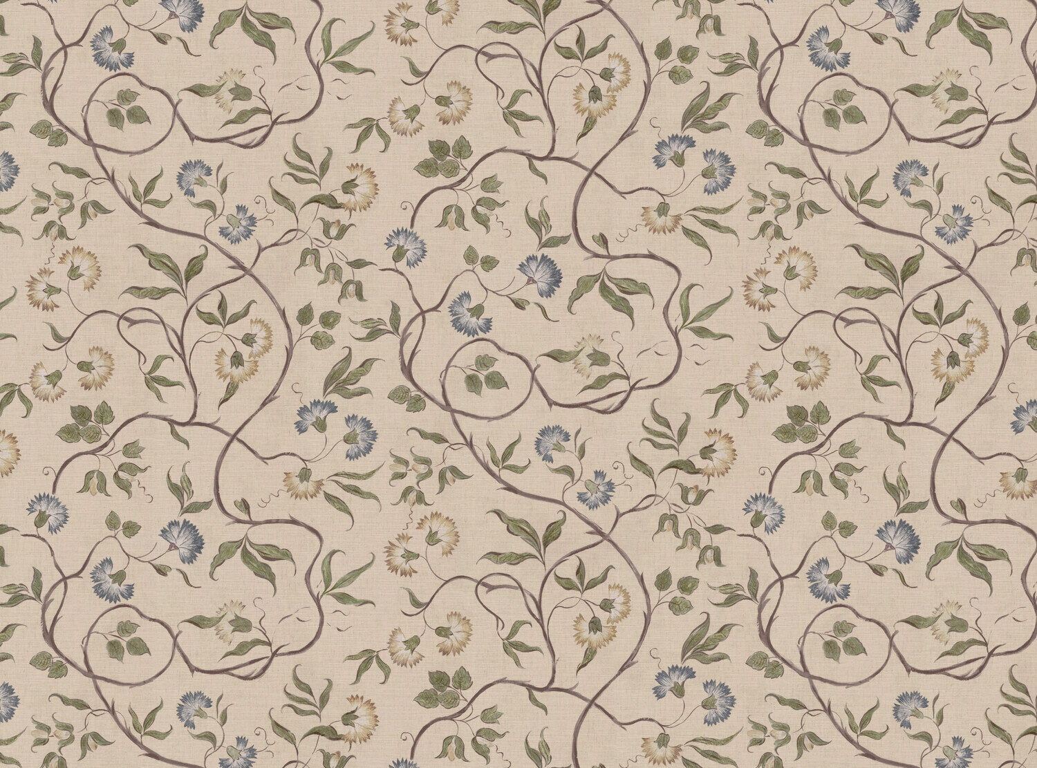 CW: Cream ground blue and green | BASE: Mercia Linen