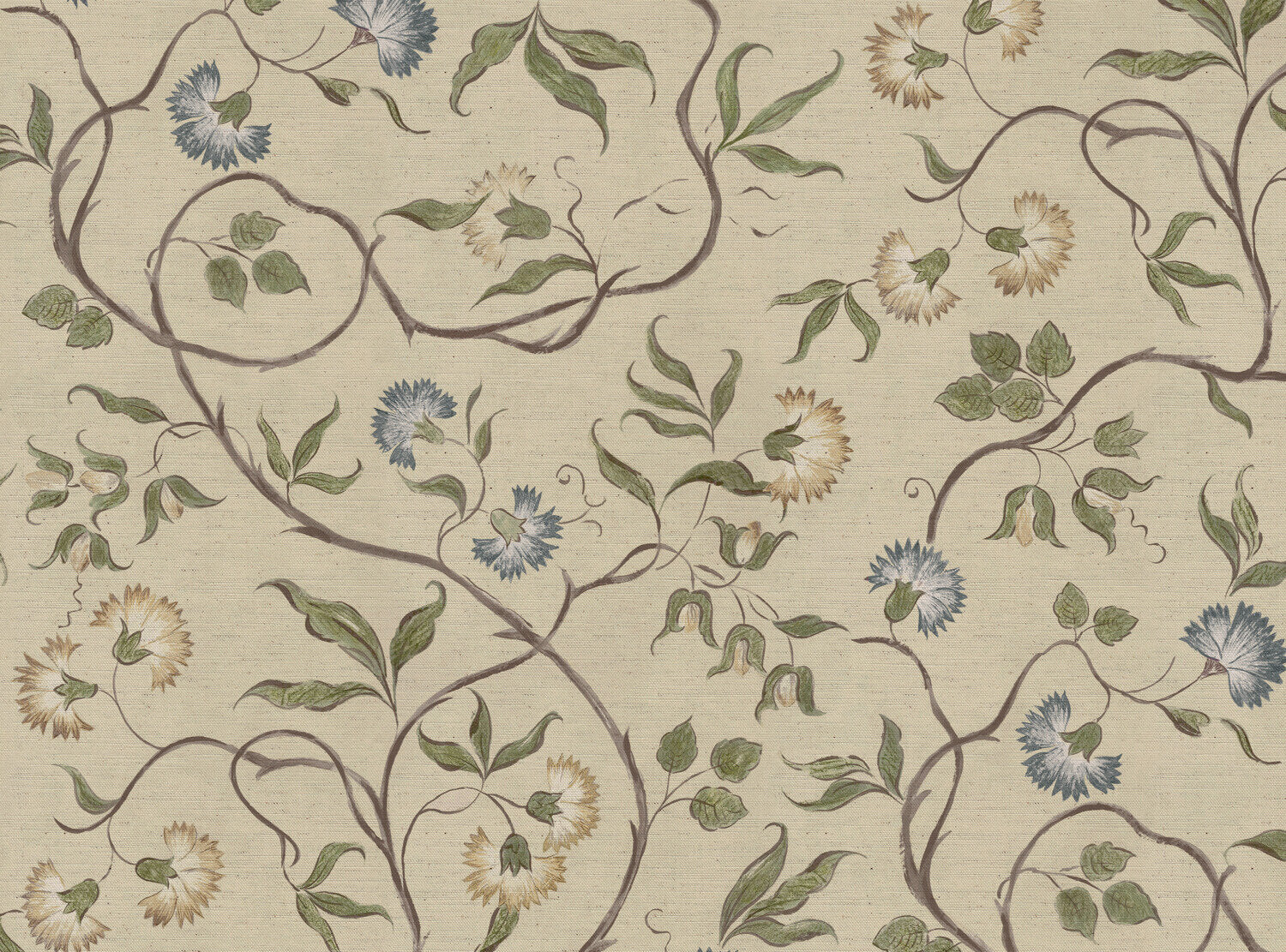 CW: Blue and green soft green ground | BASE: Natural Luxury Linen