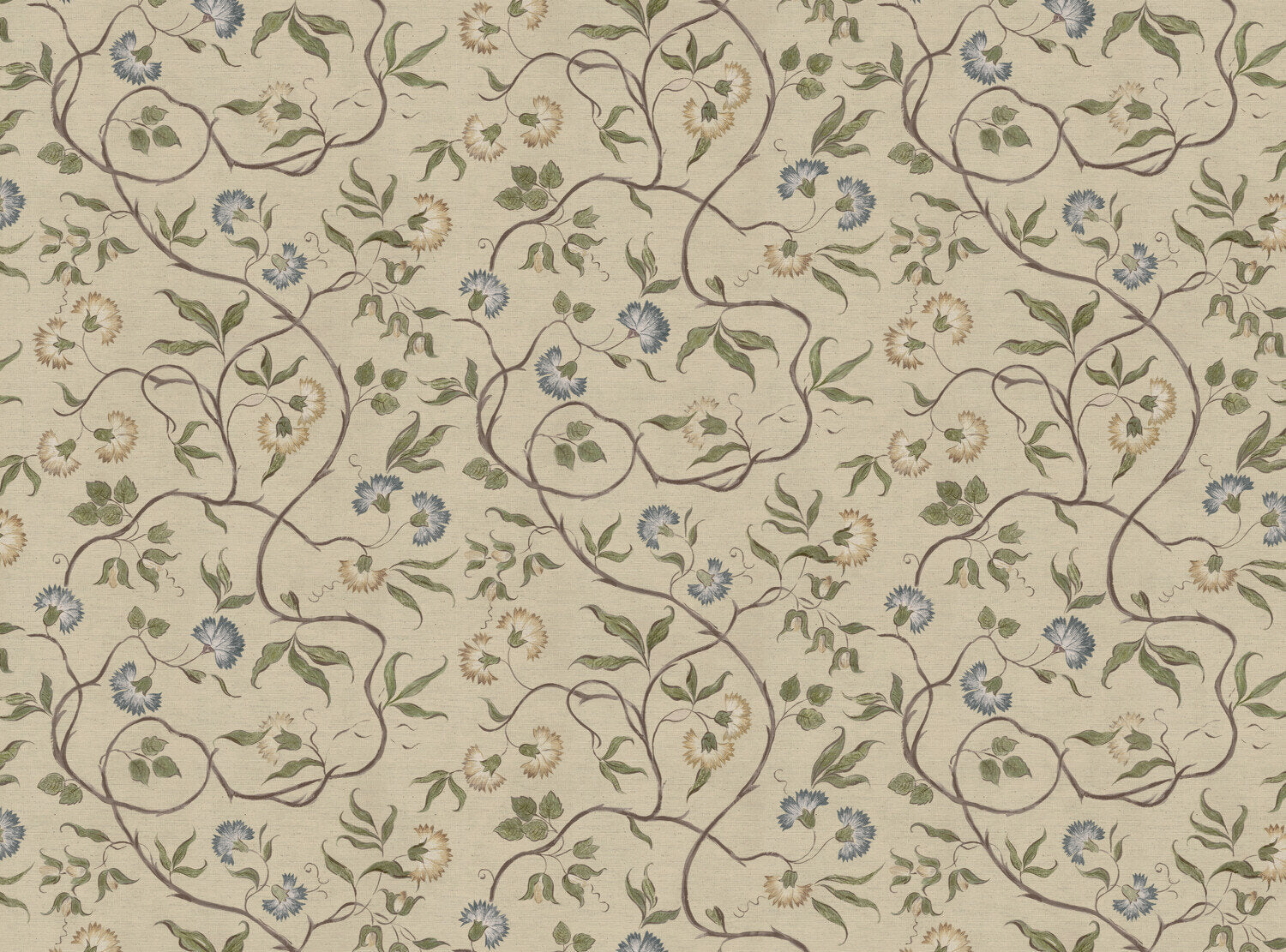 CW: Blue and green soft green ground | BASE: Natural Luxury Linen