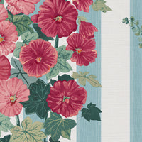 Yellow red and pink on blue stripe