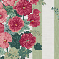 Yellow red and pink on green stripe