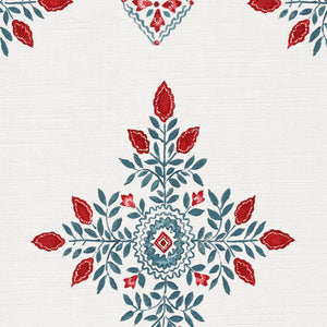 Warm red and grey blue