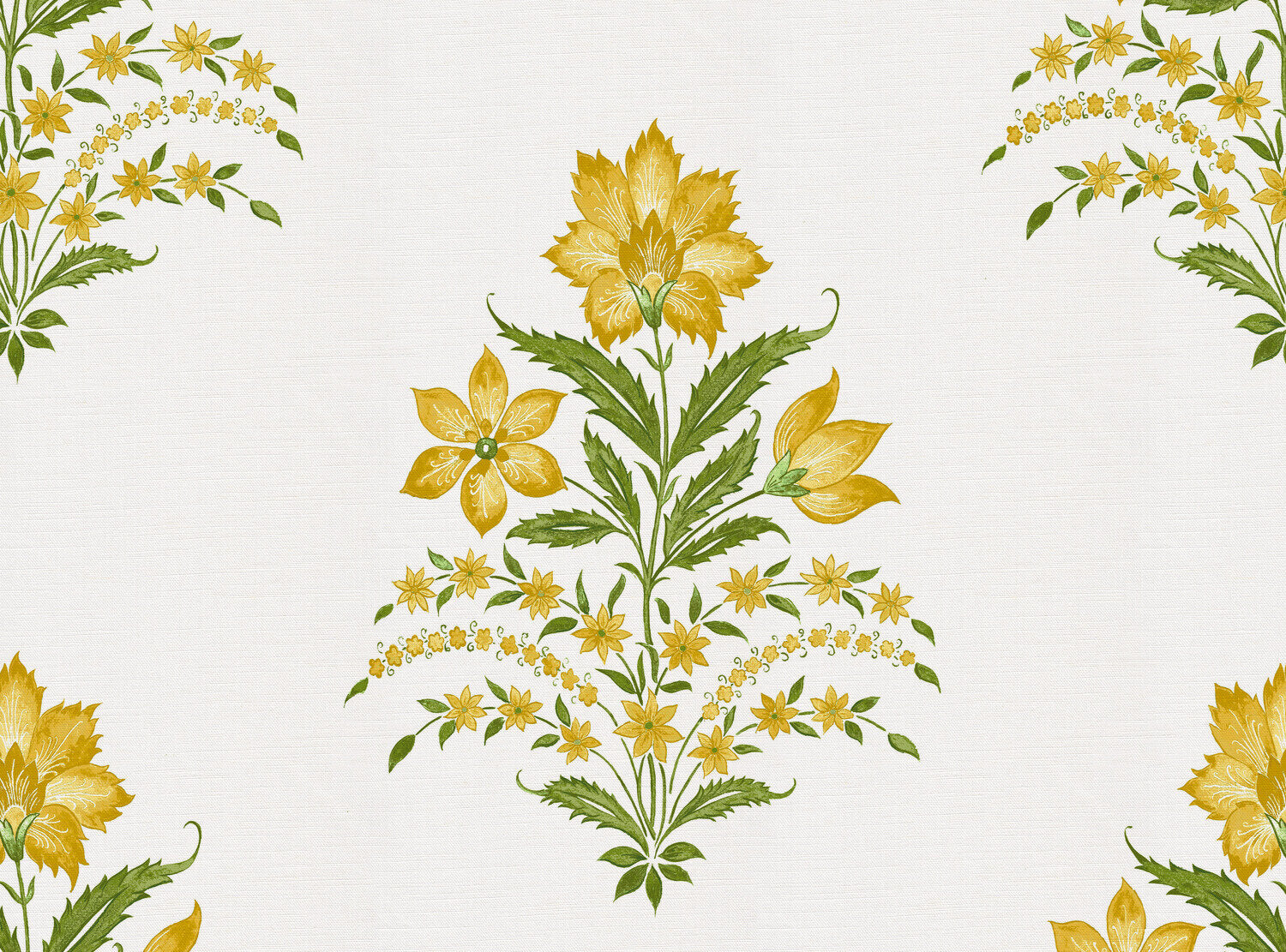CW: Yellow and green white ground | BASE: Luxury Linen