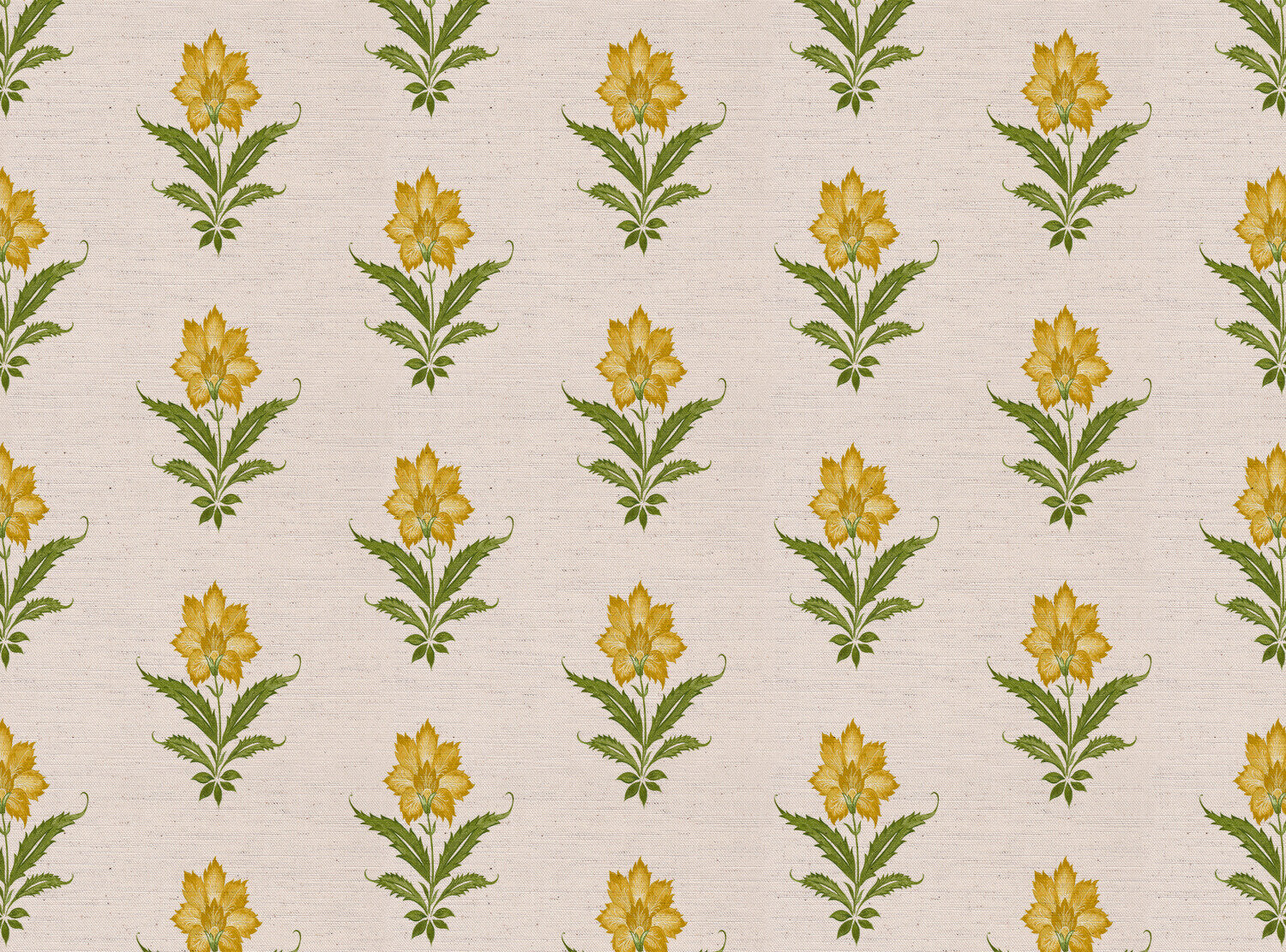 CW: Yellow and green white ground | BASE: Natural Luxury Linen